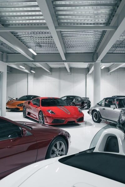 red and black sports cars